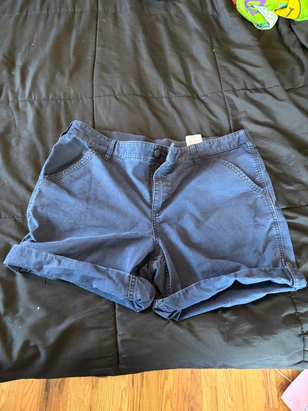 Carhartt Plus Size 18 Rolled Cuff Navy Blue Shorts